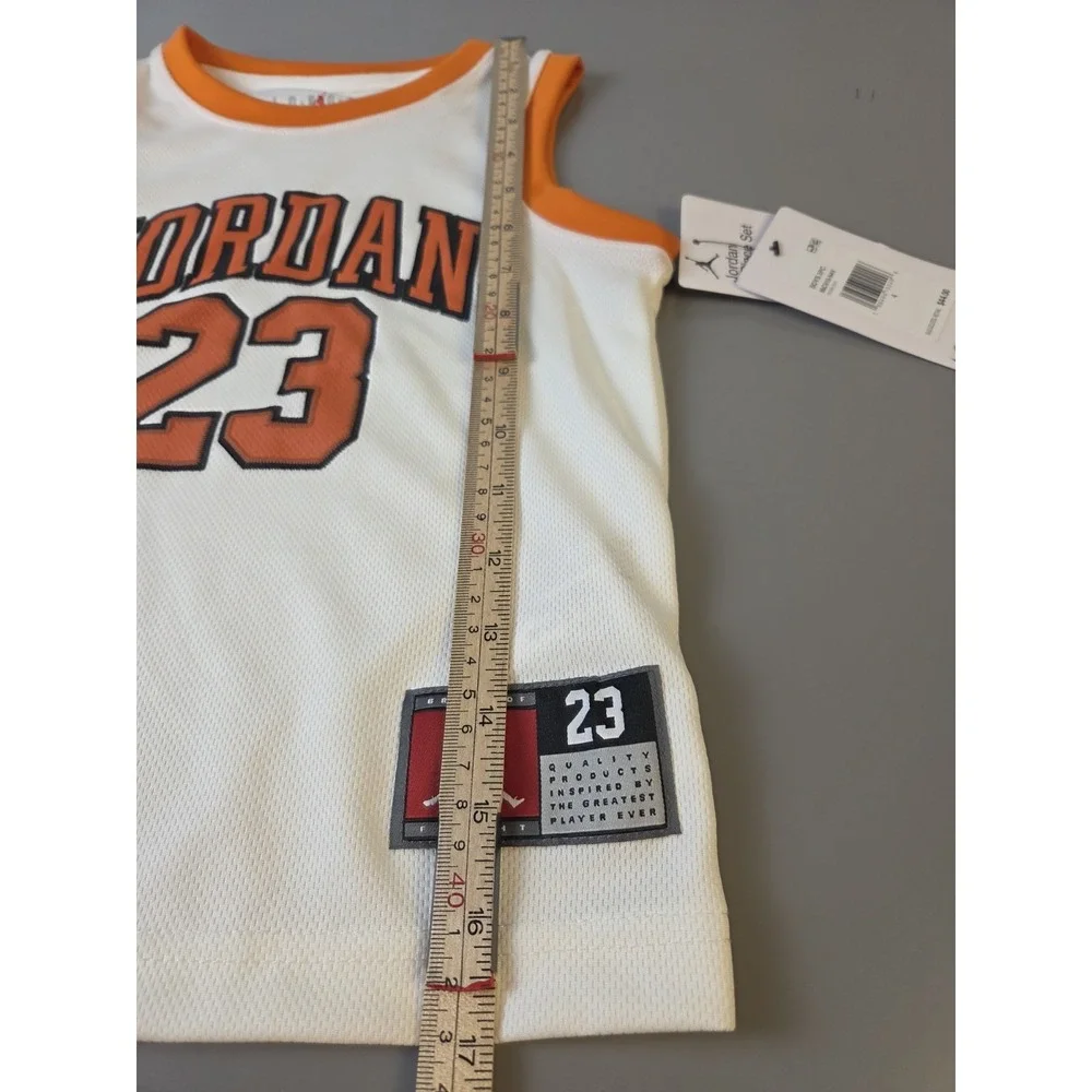 Jordan 23 Mesh Jersey Boys Size XS (3-4 yrs) Ivory White Orange NWT
